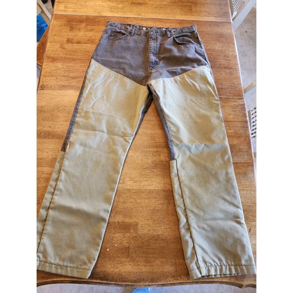 Wrangler Jeans Men 38x32 Brown Cotton Denim Nylon Reinforced Brush Pants ProGear